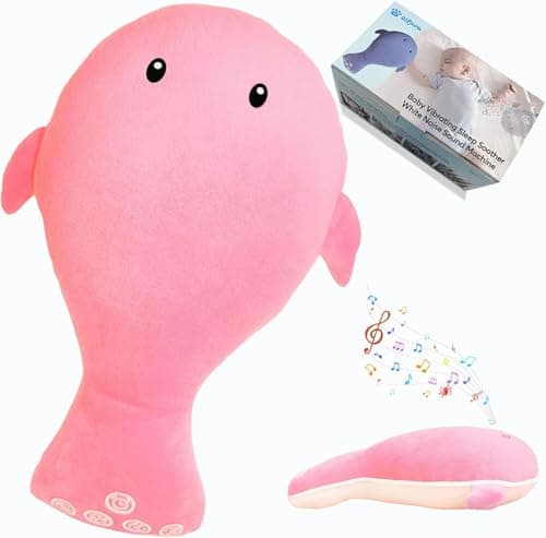 Baby Vibrating Sleep Soother, Portable White Noise Machine for Baby Adult, 3 Adjustable Vibration Modes, 26 Soothing Sounds, Timer Setting, Powerful Battery, for Home & Travel, Cribs & Strollers,Pink