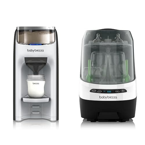 Baby Brezza Formula Pro Advanced Formula Maker + Bottle Washer Pro Bundle/Automatic Formula Prep & Hands-Free Baby Bottle Cleaning System/Bundle & Save