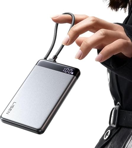 LISEN Portable Charger for iPhone, All-Metal Battery Pack Power Bank 10000mAh Compact Size, Camping Travel Essentials USB-C Power Bank, CCC-Certified Fast Charging for iPhone 17 16 15 Pro Max Air