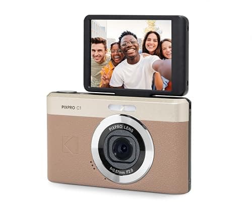 Kodak Pixpro C1 – Ultra-Compact Digital Camera | 13MP BSI CMOS, 4X Zoom, 2.8" LCD Screen, LED Flash – Marron