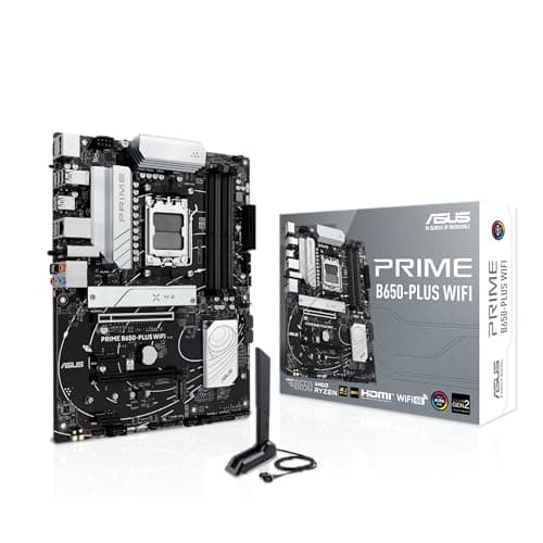 ASUS Prime B650-PLUS WiFi AMD B650 AM5 Ryzen Desktop 9000 8000 & 7000 ATX Motherboard, DDR5, PCIe 5.0 M.2, 2.5Gb LAN, WiFi 6E, HDMI, SATA 6 Gbps, USB Type-C, BIOS Flashback, Thunderbolt 4 Header