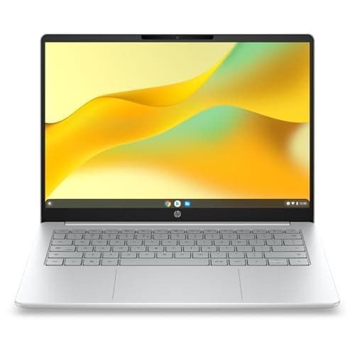 HP Chromebook 14 inch Laptop, 2K IPS Display, Intel N150, 8 GB RAM, 128 GB UFS, Wi-Fi 6, Chrome OS, 1080p FHD Camera, Backlit Keyboard, Glacier Silver, 14a-nk0006ca