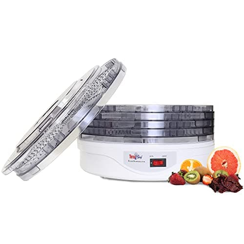 Total Chef Food Dehydrator - 5-Tier Lyophilisateur, Air Drying Jerky, Fruit, Vegetable, Mushroom, Meat, Fish & More, Counter Top Déshydrateur alimentaire For Home With Dishwasher Safe Trays Rack
