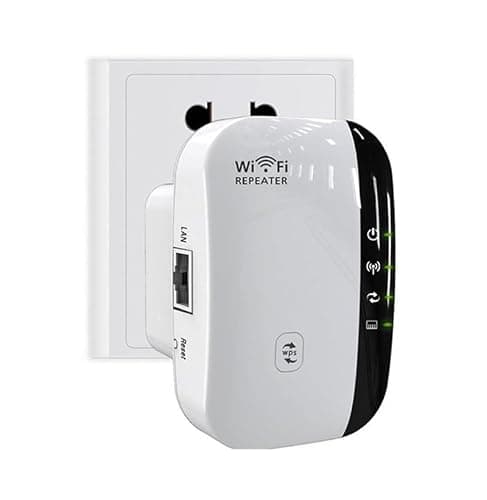 WiFi Extender Signal Booster Up to 3500sq.ft and 35 Devices, Wireless Internet Repeater, WiFi Range Extender, Long Range Amplifier with Ethernet Port, Access Point, 1-Key Setup