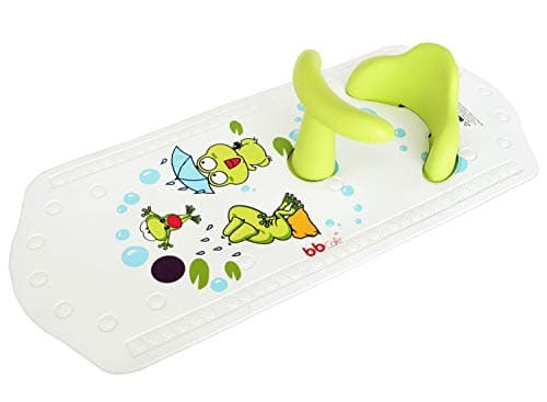 BBCare® Non-Slip Safety Bath Seat with Extra Long Bath Mat (Green_Frog)