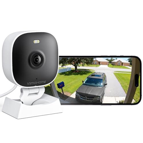 2K Home Security Camera, Camera Surveillance Interieur, Indoor Camera for Baby/Elder/Pet Monitor,Plug & Play,Color Night Vision,2-Way Audio, 24/7 Recording,Memory/Cloud Storage, Work with Alexa,1-Pack
