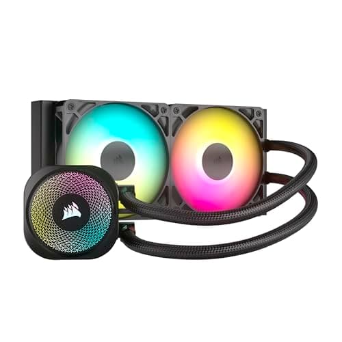 CORSAIR Nautilus 240 RS ARGB Liquid CPU Cooler – 240mm AIO – Low-Noise – Direct Motherboard Connection – Daisy-Chain – Intel LGA 1851/1700, AMD AM5/AM4 – 2X RS120 ARGB Fans Included – Black
