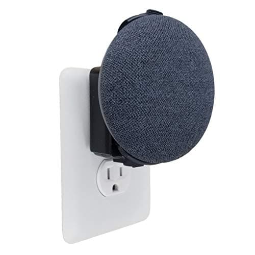 The Nest Mini Backpack 2nd Gen 2019: The Simplest and Cleanest Outlet Wall Mount Hanger Stand for New Google Nest Mini - No Cord Wrapping Required - Designed in USA (Black)