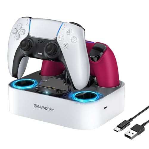 NEWDERY for PS5 Controller Charger,Charging Station for Dualsense Edge