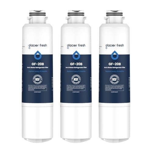 GLACIER FRESH DA29-00020B Refrigerator Water Filter Compatible with Samsung DA29-00020A/B, DA29-00020B-1, HAF-CIN/EXP, 46-9101, RF4267HARS for French Door Fridge Kitchen (3 Pack)