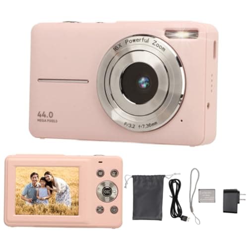 FHD 1080P Camera, Digital Point and Shoot Camera, HD 1080P 44M 16X Zoom Autofocus 2.4 Inch IPS Screen Portable Digital Camera US Plug ()