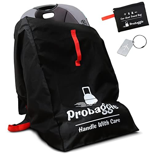 Car Seat Travel Bag for Airplane - Foldable Gate Check Car Seat Bag for Air Travel - Durable Infant Bag Cover with Adjustable Straps - Convertible Car Seat Backpack, Infant Carrier and Booster Seat