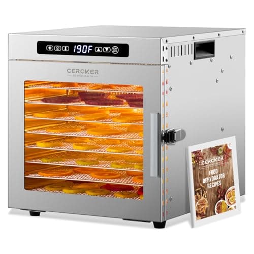 Food-Dehydrator Machine 9 Stainless Steel Trays, 1000W Fruit Dehydrator,7.7ft² Meat Dryer for Jerky,190ºF Temperature Control,24H Timer Dryer Machine for Herbs,Beef