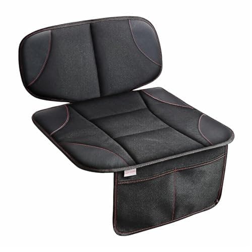 Siivton Car Seat Protector for Child Car Seat & Booster Seat, Thick Padding, Waterproof Anti-Slip Design, Protects Leather Seats from Indentations, 2 Storage Pockets, Fits Most Vehicles