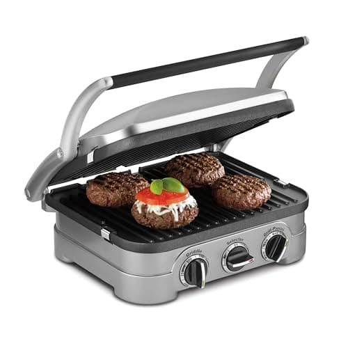 Cuisinart 5-IN-1 Stainless Steel Griddler, Panini Press, Sandwich Maker & More, GR-4NNAS