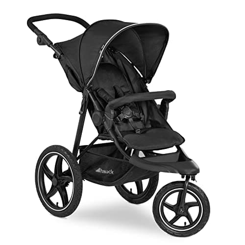hauck 3-Wheel All Terrain Stroller with Raincover, XL Pneumatic Air Wheels, Mesh Window, and Height-Adjustable Handle, UPF 50+ - From Birth up to 48.5lbs