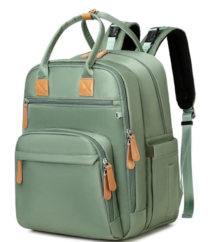 LORADI 18 Pockets Large Diaper Bag Backpack for 2 Kids, 4 Insulated Pockets and Stroller Clips, Baby Shower Gifts, Green, 30L