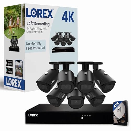 Lorex Fusion Series 4K 16-Channel 4TB Wired NVR System with 7 IP Bullet Cameras | Color Night Vision | Smart Motion Detection | IP67 Weatherproof | Built-in Microphone (Black)