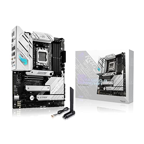 ASUS ROG Strix B650-A Gaming WiFi AMD B650 AM5 Ryzen Desktop 9000 8000 & 7000 ATX Motherboard, 12 + 2 Power Stages, DDR5, 3X M.2 Slot, PCIe 4.0, 2.5G LAN, WiFi 6E, USB 3.2 Gen 2x2 Type-C, Aura Sync