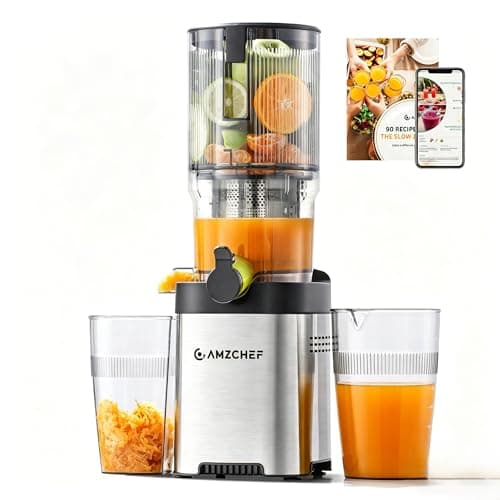 AMZCHEF Juicer Machine, 5.2" Wide Feed Chute Cold Press Juicer