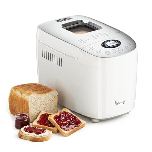 Davivy Bread Machine 3.5LB Large Capacity, 850W Automatic Bread Maker with 15 Programs (Gluten Free, Homemade Memory, Dough Shortcut), 15H Delay Timer, 1H Keep Warm, Includes Oven mitts