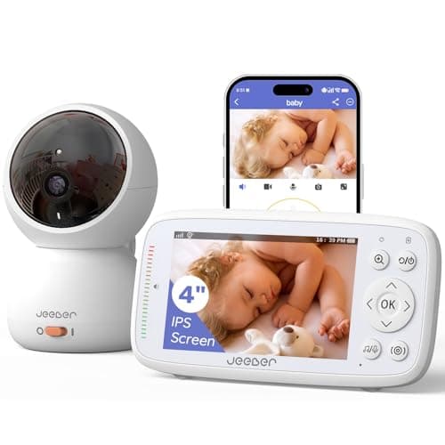 Smart WiFi Baby Monitor,Video Baby Camera with 360° View, 4" IPS Screen, Night Vision, app & Monitor Control, Motion&cry Detection,Two Way Talk,Temperature Sensor,Lullaby