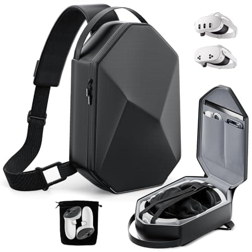 ANNAPRO Carrying Case for Meta Quest 3/Quest 3S/Quest 2/Vision Pro 2/Pico 4, Fashion Crossbody VR Bag Compatible with Kiwi Design/BOBOVR Elite Battery Strap Accessories, Shoulder Travel Bag