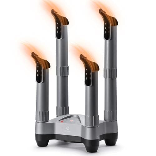 Airthereal SD20 Boot Dryer, Electric Shoe Warmer with Heat Blower, Fast Drying & Adjustable Timer, Suitable for Work Boots, Ski Boots, Sneakers, Gloves and Leather (Grey)