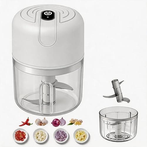 Electric Mini Food Chopper 250ml, Cordless USB Rechargeable Garlic Chopper & Mini Food Processor, Portable Vegetable Chopper with 3 Stainless Steel Blades for Onion, Meat & Soft Food Preparation