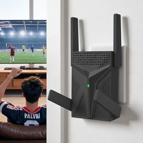 2026 AX1800 WiFi 6 Extender, WiFi Extender Signal Booster, Long Range WiFi Booster with Gigabit Ethernet Port, Dual Band (2.4G/5.8G),Up to 17,888 sq.ft. & Support 135+ Smart Devices Easy Setup (Black)