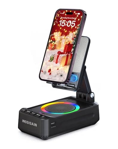 Wireless Induction Bluetooth Speaker with Phone Stand, Birthday for Men Women, Stocking Stuffers for Teen Girls Boys, Portable Speakers with RGB Lights for iPhone/iPad/Android/Tablet