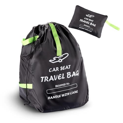 Car Seat Travel Bag for Airplane - Large Stroller Travel Bag with Waterproof Foldable Design - Secure Stroller Bag Holds All Infant Carriers,Booster Seats & Baby Essentials Storage（34”x18”x18”）