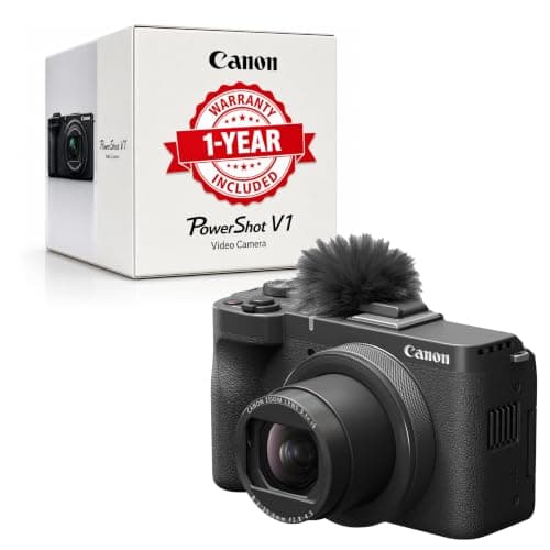Canon PowerShot V1 Hybrid Camera with Built-in 16-50mm F2.8-4.5 Ultra-Wide Zoom Lens, 22.3MP Sensor, 4K Video, Compact Vlogging Camera for Live Streaming and Content Creation