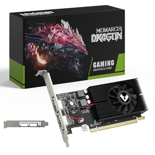 MOUGOL AMD Radeon R5 230 Low Profile Graphics Card with 2G 64Bit GDDR3 Memory Equip with PCI Express*16 2*HDMI Video Card for Office Working Compatible with Windows 10/8/7/RHEL/Ubuntu/Linux (Black)