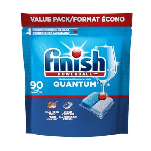 Finish Quantum Dishwasher Detergent Pods, 3-Chamber Formula, 90 Tabs