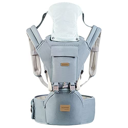 3 in 1 Ergonomic 360° Soft Baby Carrier, Baby Sling Comfortable Adjustable Positions, Fits All Newborn Toddler,HipSeat Infant Carrier, All Seasons,Perfect for Hiking Shopping Travelling