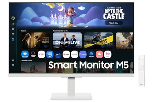 SAMSUNG 27 inch M5 FHD VA Smart Monitor 60Hz 5ms HDMI with Smart TV Apps, Screen Mirroring, Samsung Knox Security & Endless Free Content White - (LS27FM501ENXZA) [Canada Version]