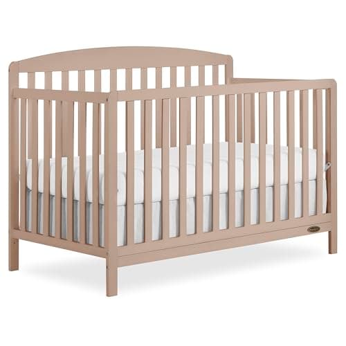 Dream On Me Odelle 5 in 1 Convertible Crib, Built of Sustainable Pinewood, 3 Mattress Height Settings, Non-Toxic Water-Based Paint Finish