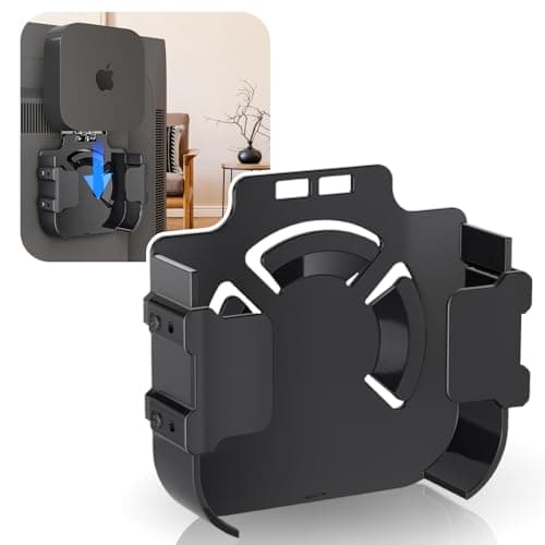 Cozcty Mount for Apple TV, Wall Mount Behind TVs Bracket, Black Apple TV Holder Compatible with All Apples Television Generations (Including All 4K Models), Easy Screw Mount or Stick on Back of TVs