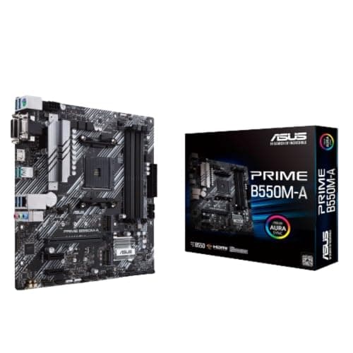 ASUS Prime B550M-A WiFi II AMD AM4 (3rd Gen Ryzen™) Micro ATX Motherboard (PCIe 4.0, WiFi 6, ECC Memory, 1Gb LAN, HDMI 2.1/D-Sub, 4K@60HZ, Addressable Gen 2 RGB Header and Aura Sync)