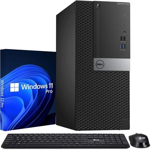Dell OptiPlex 7040 Tower Desktop PC, Intel Core i7-6700, 16GB DDR4 RAM, 256GB SSD + 500GB HDD, AMD Radeon R5 340X 2GB, Windows 11 Pro (Renewed)