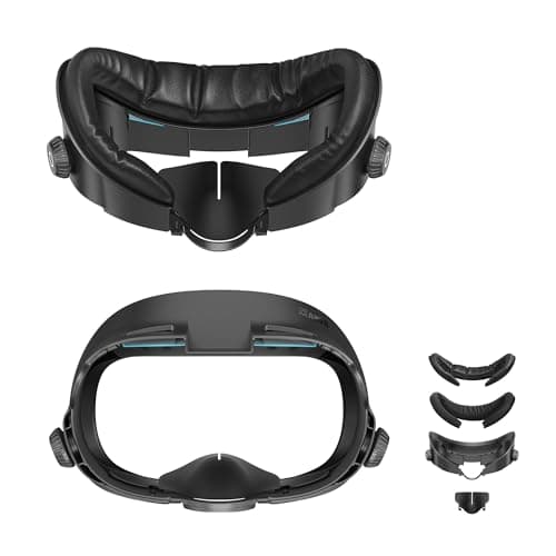 AMVR Upgraded Face Cover Pad Facial Interface Compatible with Meta/Oculus Quest 3 Accessories, with Knob Adjustable, with PU Face Cushion and Breathable Ice Silk Cotton