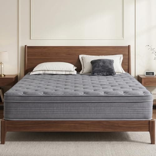 Queen Size Mattress, 10 Inch Hybrid Memory Foam Pocket Spring Mattress in a Box for Motion Isolation, Pressure Relief and Supportive