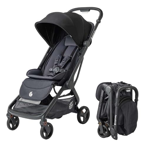 Ergobaby Metro 3 Baby Stroller for Newborns, Infants, and Toddlers - Travel Stroller with One-Hand Fold, Near-Flat Recline, Adjustable Handlebar - Onyx Black