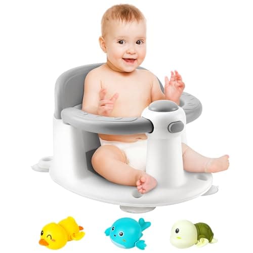 Baby Bath Seat, Infant/Toddler Sit Up Bathtub Seat For 6-12-24 Months, Baby Bath Essentials, Great Shower Gifts For Newborn And New Mothers