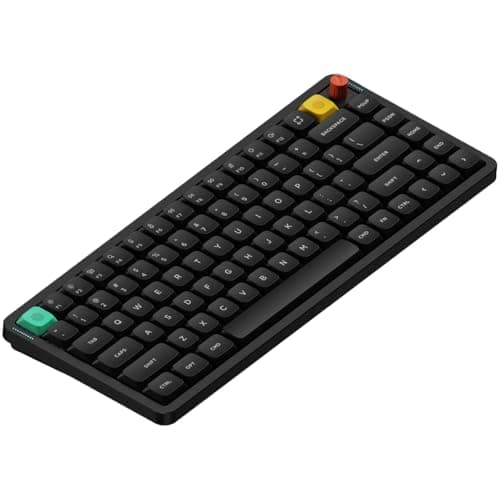 NuPhy Air75 V3 Hot Swappable Wireless Mechanical Keyboard, 84 Keys 75% Custom Low Profile Keyboard with Knob, RGB Backlit, Gasket Mounted, Support Bluetooth/2.4GHz/USB-C,Black-Blush Nano