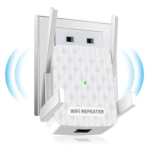 WiFi Extender, WiFi Extender Signal Booster up to 1200Mbps, Dual Band 2.4GHz & 5GHz WiFi Range Extender with Ethernet Port, Wireless Internet Repeater for Home, Compatible with Alexa, & Smart Devices