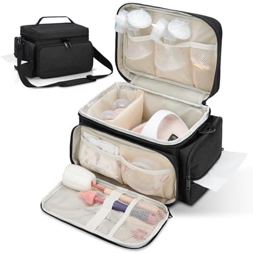 Breast Pump Bag for Spectra S1 and S2, Pumping Bag with Waterproof Mat for Pump Accessories, Pump Bag for Work, Travel and Family Use