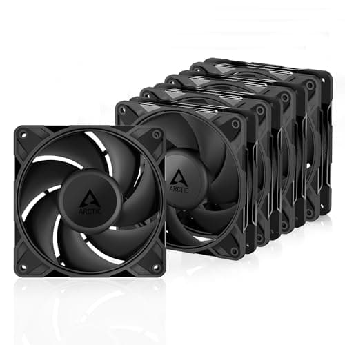Arctic P12 Pro PST (5 Pieces) - Powerful PC Premium Case Fan, 120mm PWM Case Fan with Y-Cable Splitter, 600-3000rpm, 0rpm <5% PWM, Fluidodynamic Bearing, 4 Pins - Black