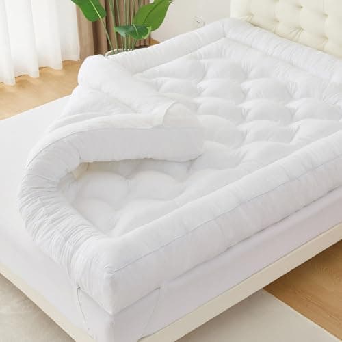 WhatsBedding 5 Inch Memory Foam Mattress Topper Twin Size, Supportive Fluffy Shredded Memory Foam Filled Pillow Top, Extra Soft Bed Topper for Back Pain Relief, 39x75x5 Inch